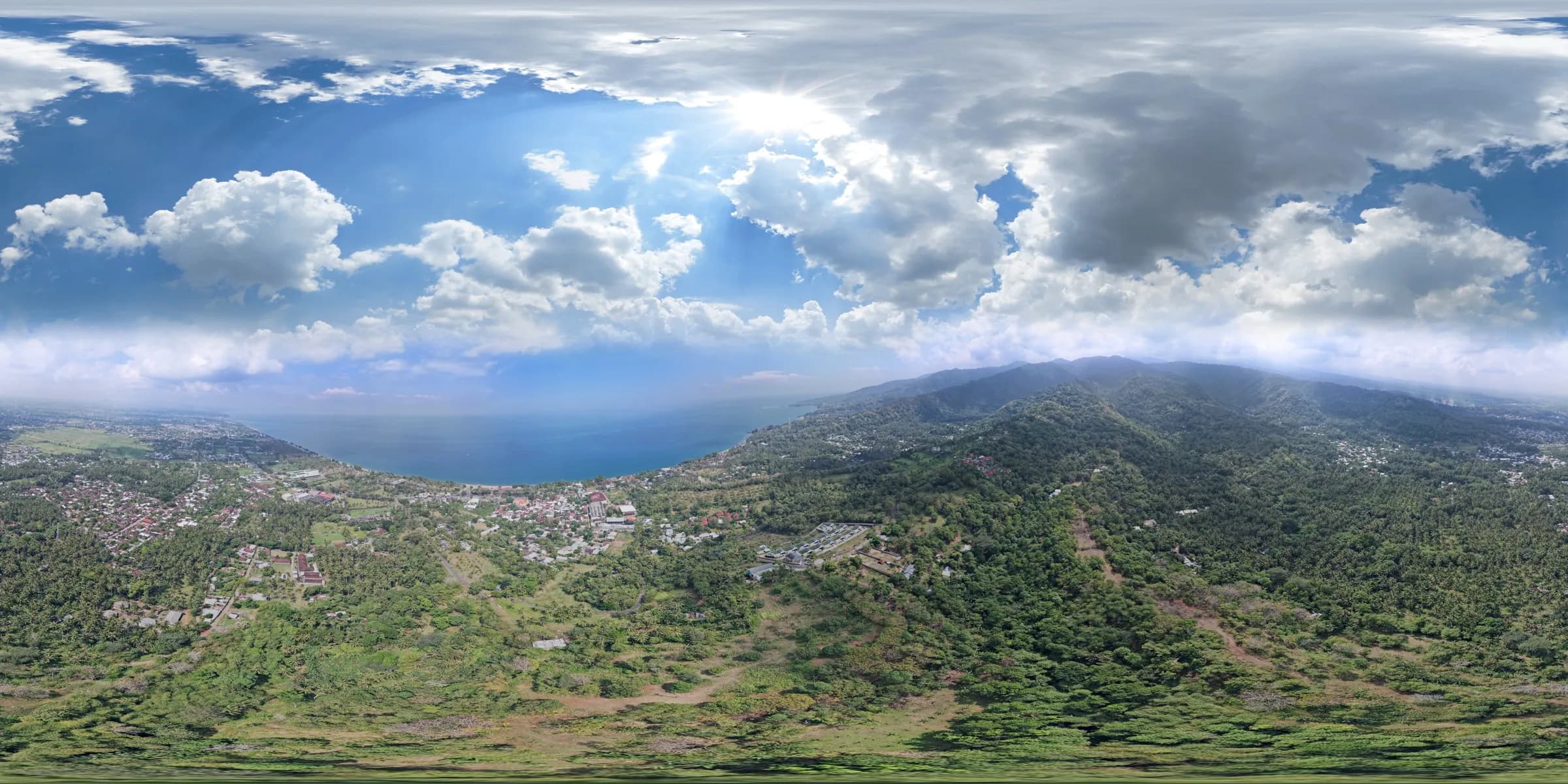 Panorama aerial virtual tour 360 kawasan Melase Hill