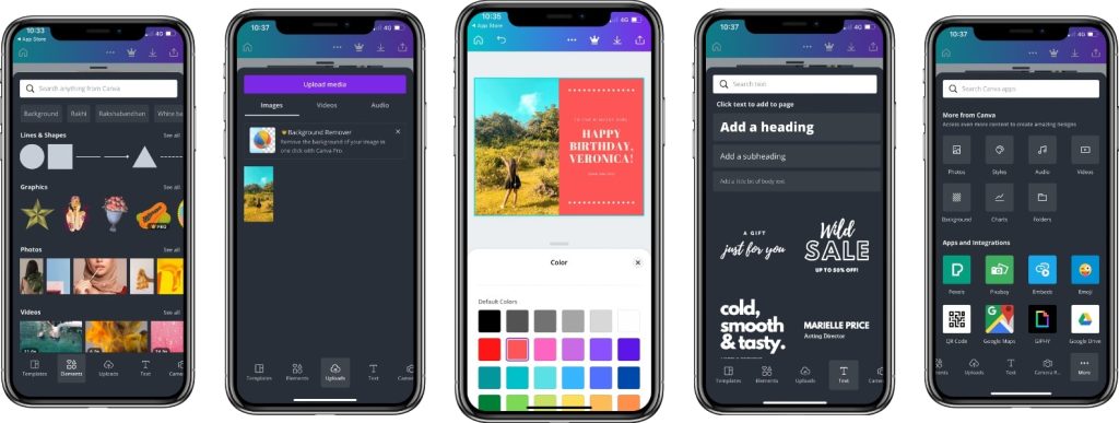 Aplikasi Edit Foto Terbaik untuk Smartphone 5 screenshot of the canva mobile app